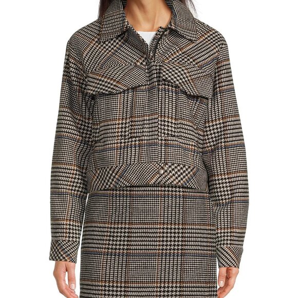 Jackets & Blazers - Le' AL.X Wool Blend Knit Plaid Cropped Jacket SZ M